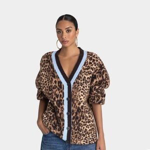 KBB by Kahlana Slouchy Cardigan - Tan Leopard Print